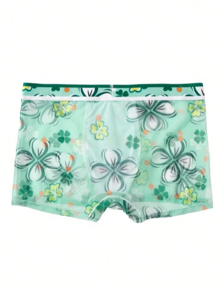 Bonga Boys Men's Floral Print Mesh Sexy Boxer Briefs Underwear